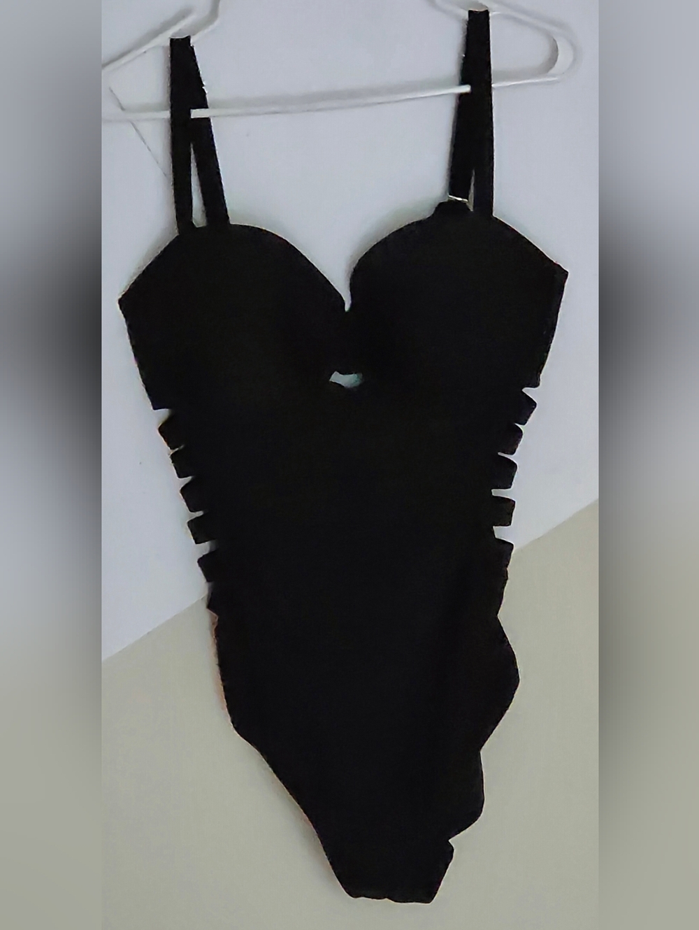 Black Cutout One-Piece Swimsuit (Sz. L)